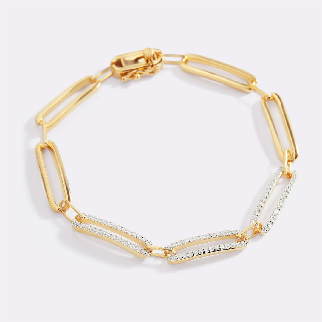 Pave Diamond Paperclip Bracelet sold by Mint & Lilly product image thumbnail 2