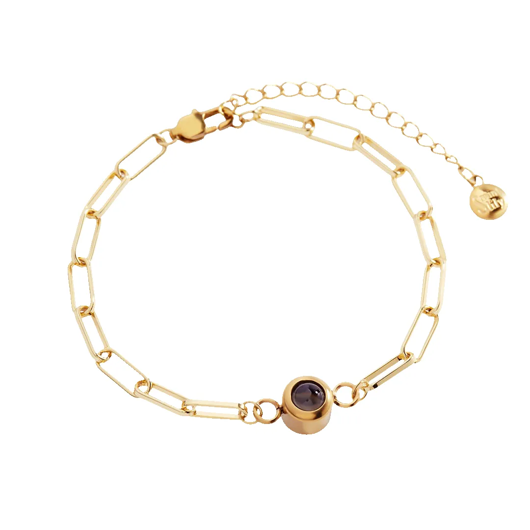 Photo Bracelet with Paperclip Chain sold by Mint & Lilly