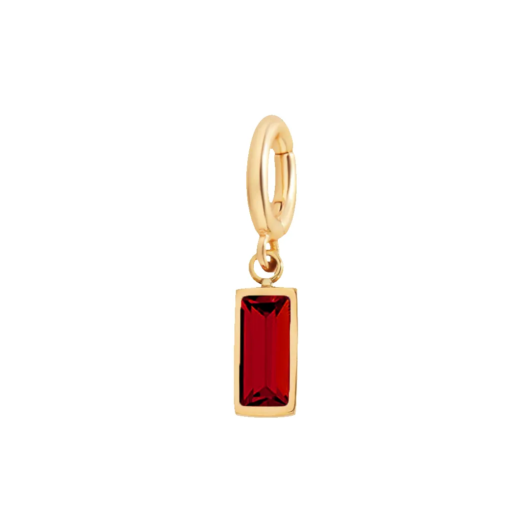 Dainty Baguette Birthstone Charm sold by Mint & Lilly