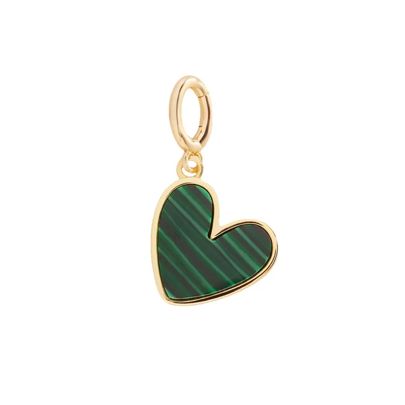 Natural Stone Heart Charm made by Mint & Lilly