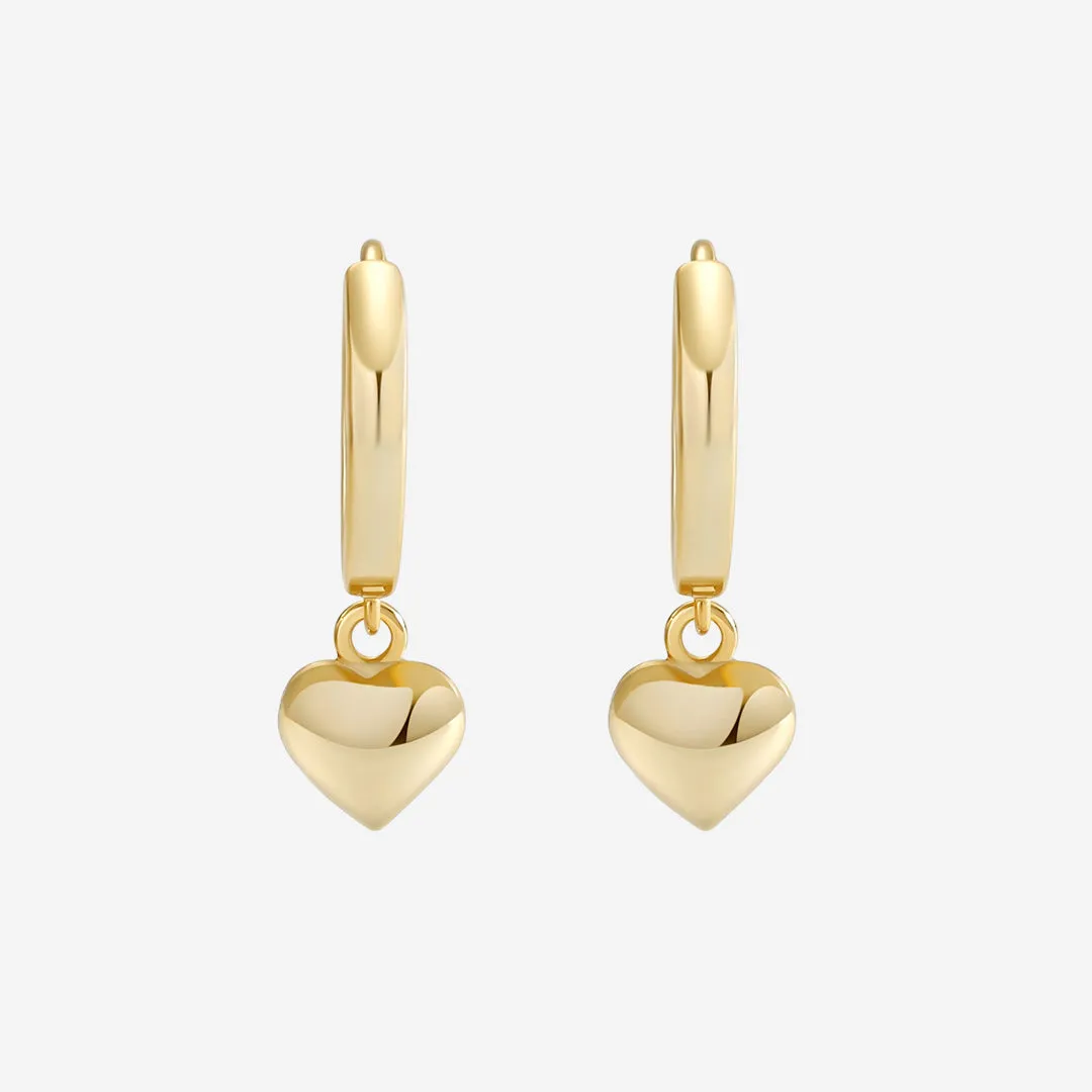 Dainty Heart Hoop Earrings sold by Mint & Lilly product image thumbnail 4