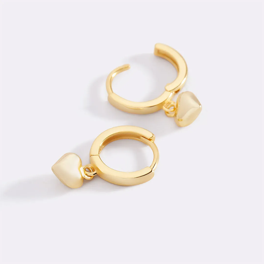 Dainty Heart Hoop Earrings sold by Mint & Lilly product image thumbnail 3