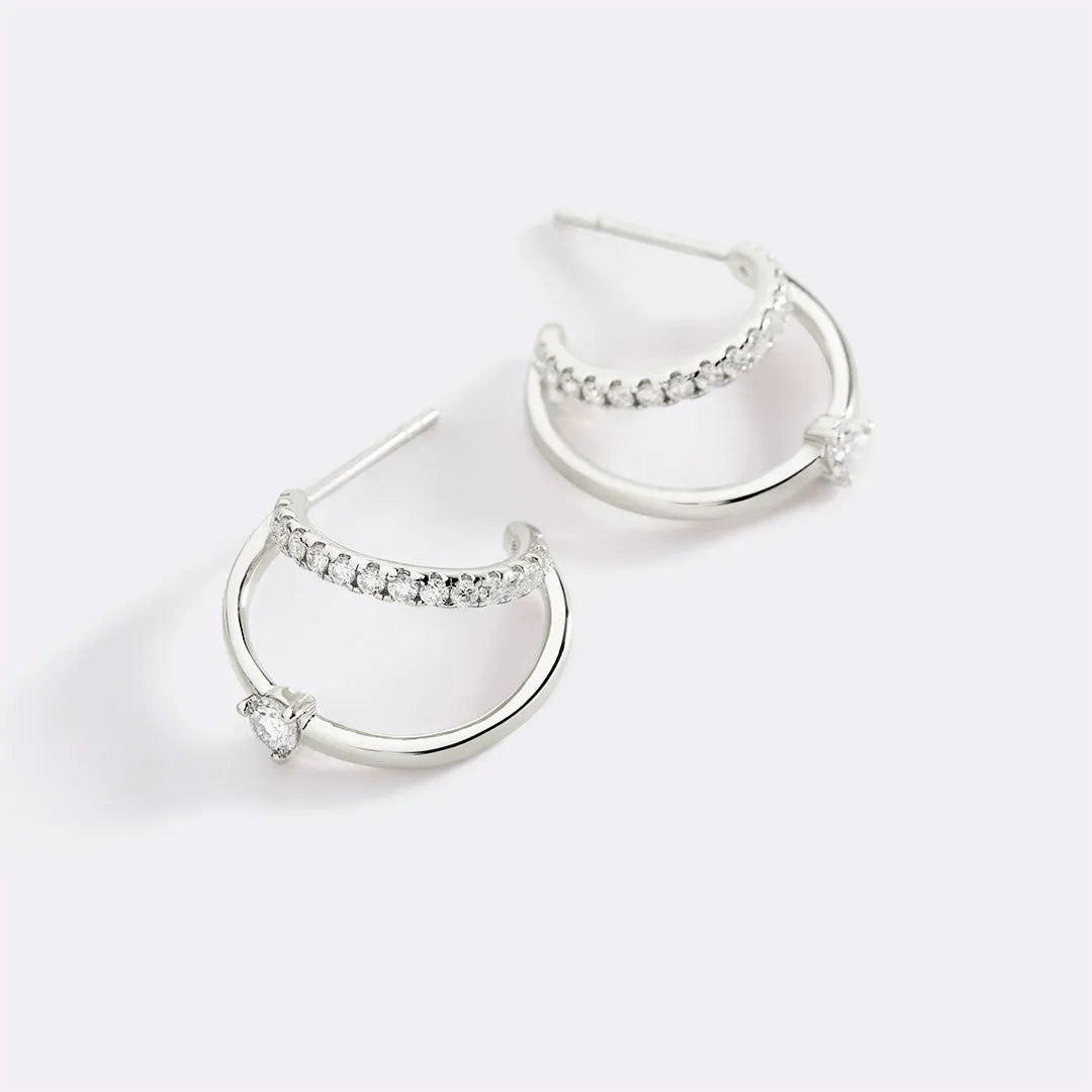 The Nova Double Hoop Earrings sold by Mint & Lilly product image thumbnail 4