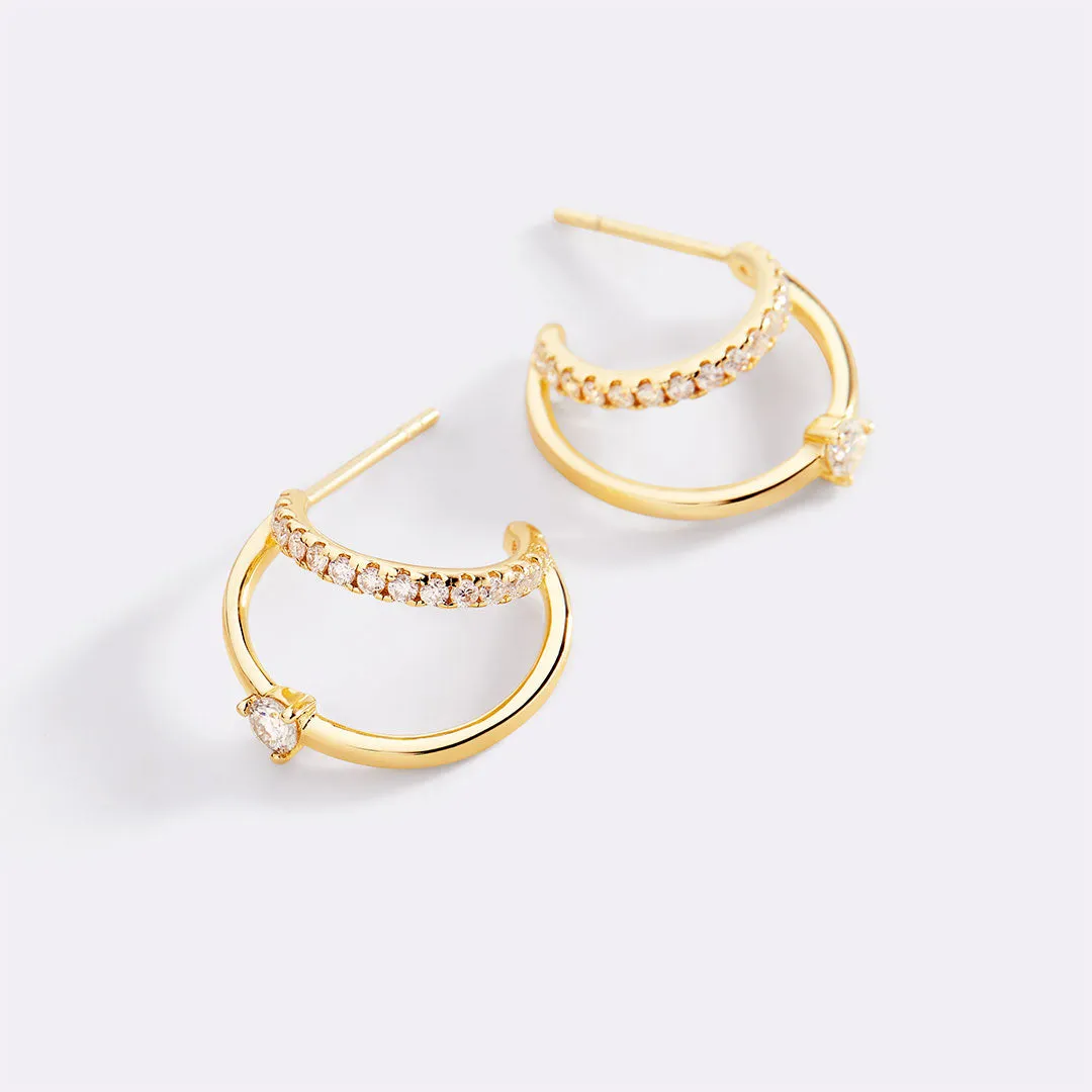 The Nova Double Hoop Earrings sold by Mint & Lilly product image thumbnail 5