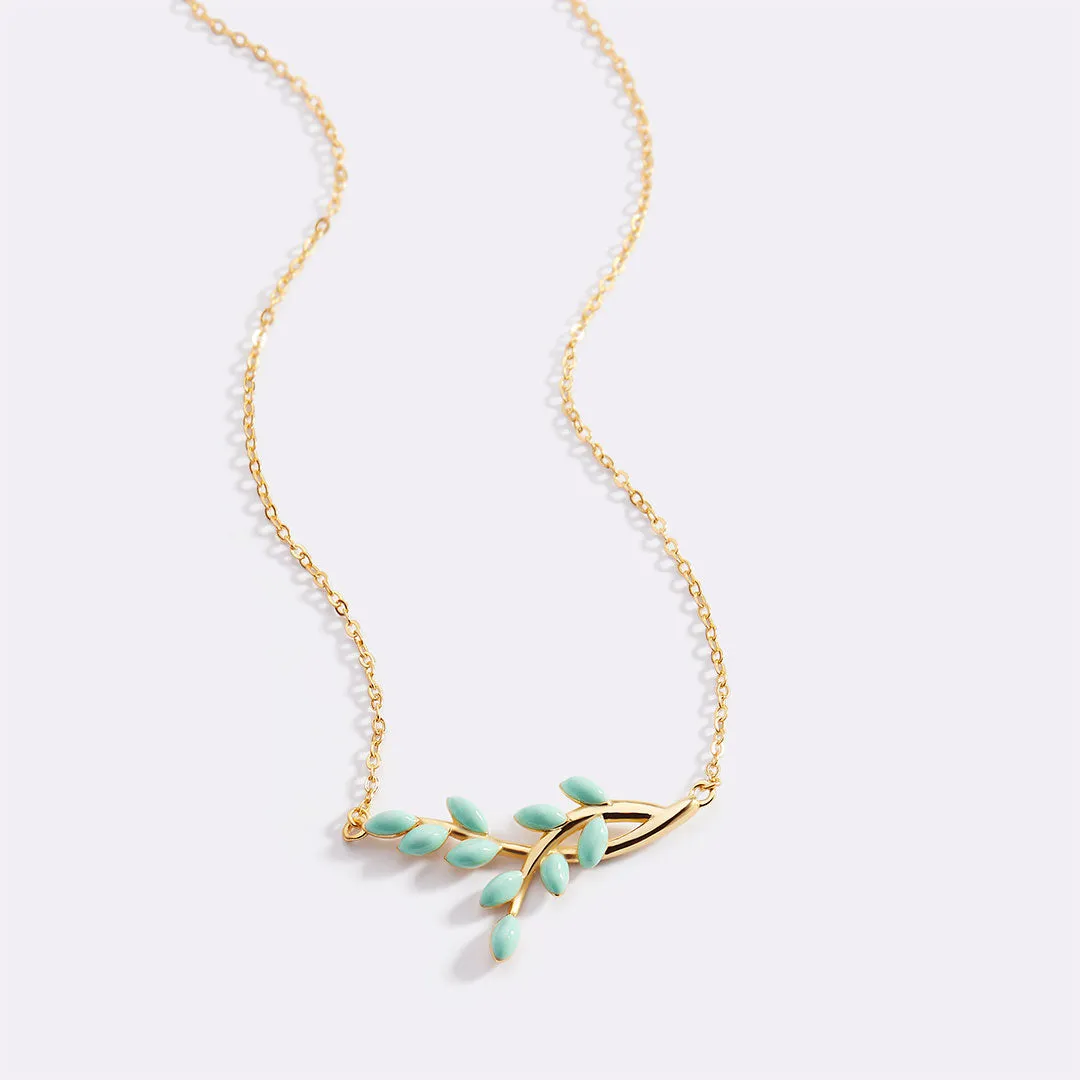 Enamel Leaf Pendant Necklace sold by Mint & Lilly product image thumbnail 2
