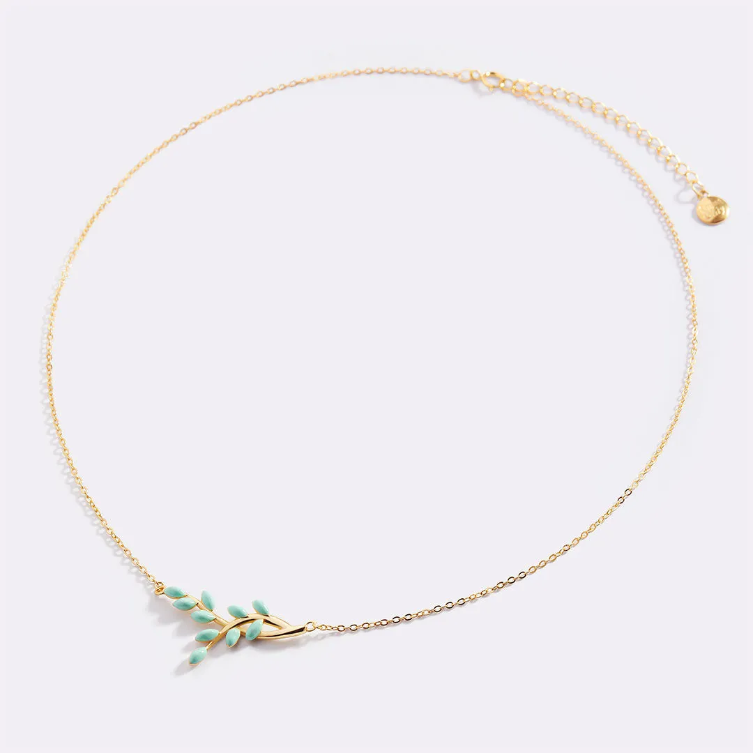 Enamel Leaf Pendant Necklace sold by Mint & Lilly product image thumbnail 3