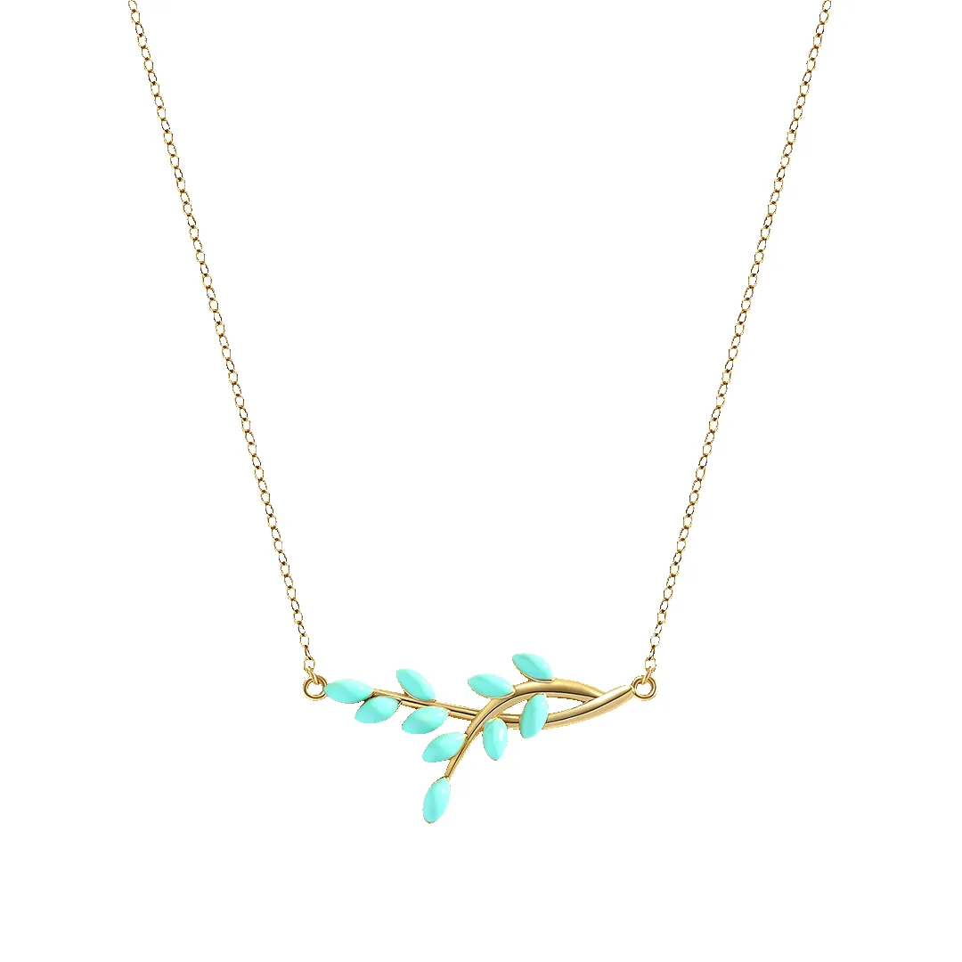 Enamel Leaf Pendant Necklace sold by Mint & Lilly product image thumbnail 5