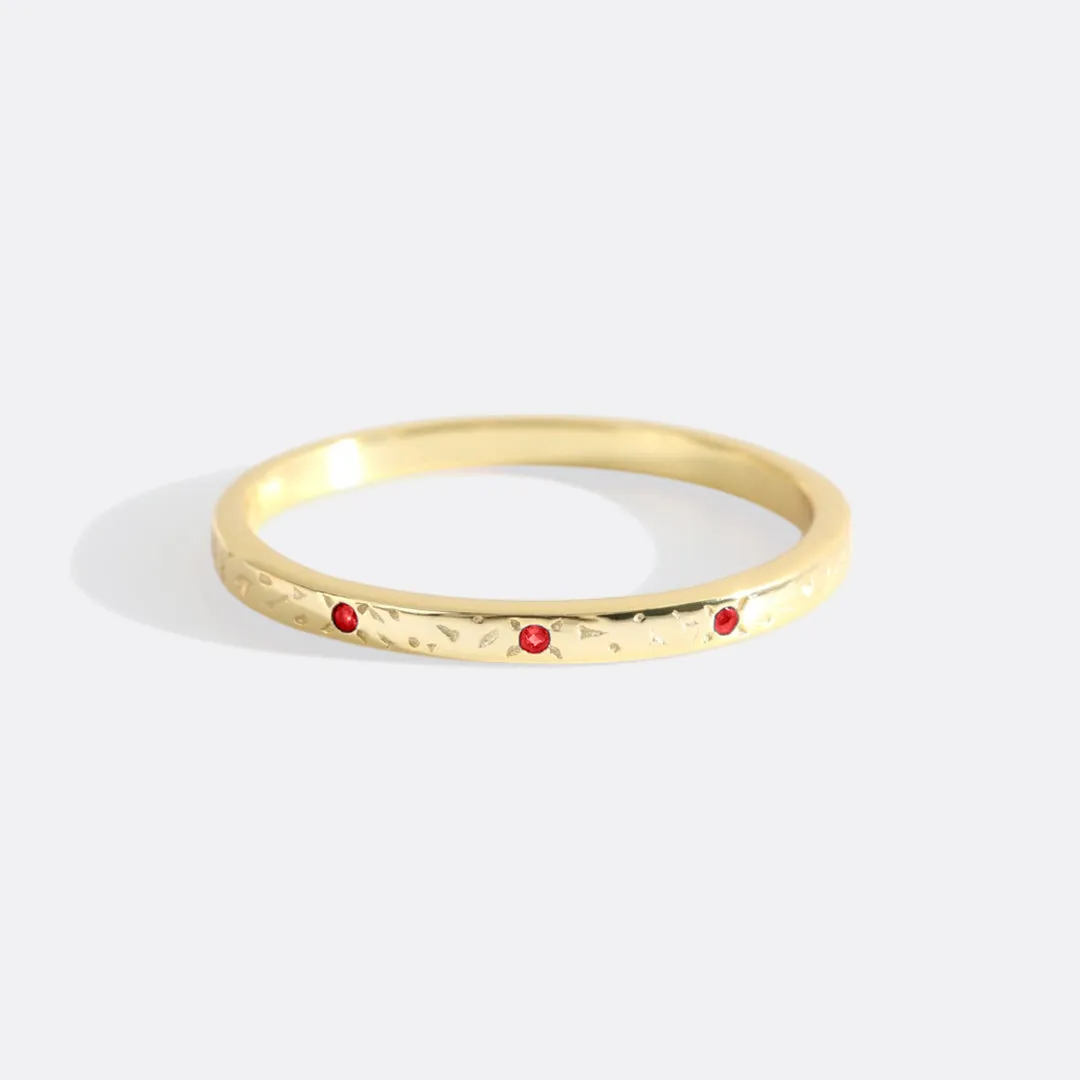 Narrow Textured Gold Birthstone Band sold by Mint & Lilly product image thumbnail 2