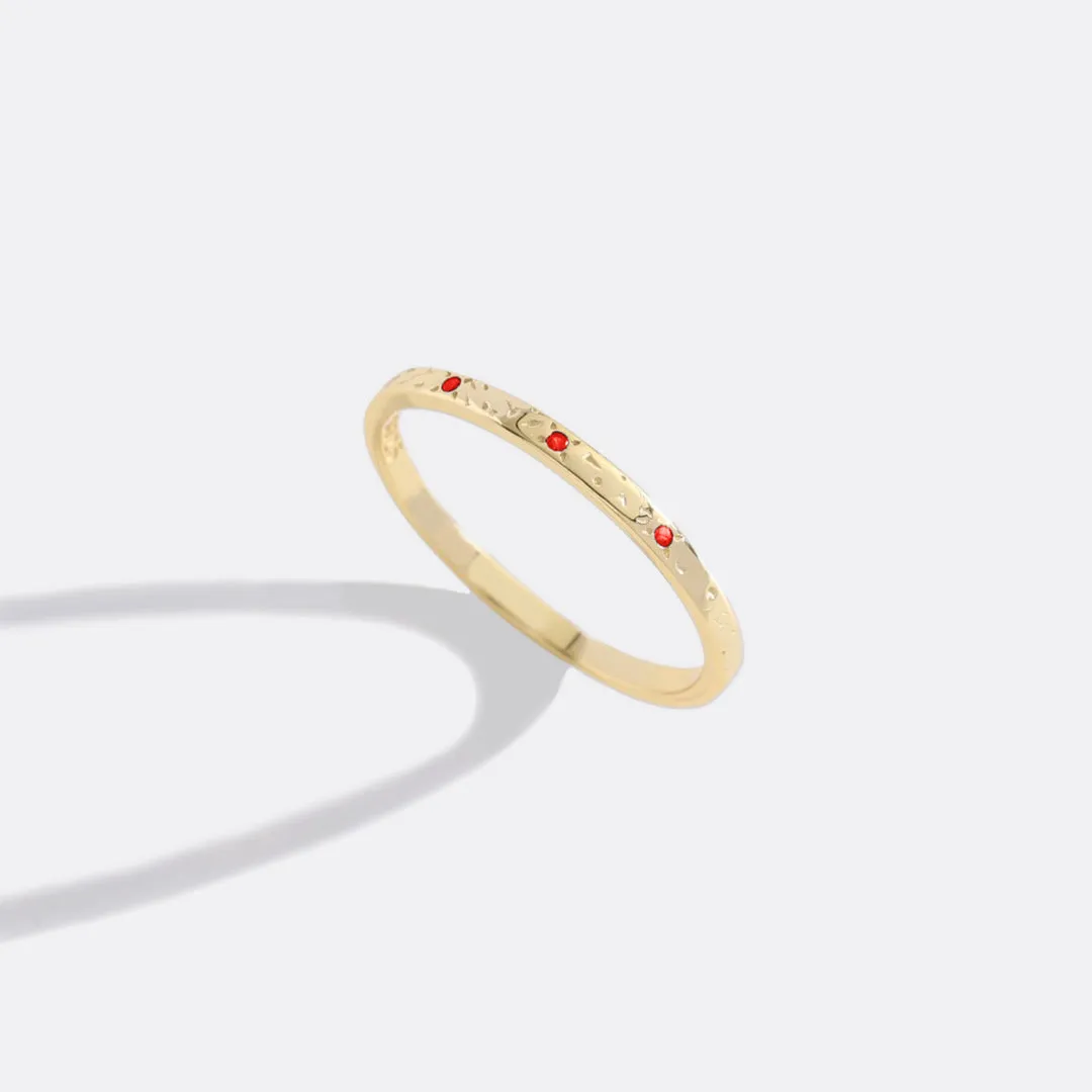 Narrow Textured Gold Birthstone Band sold by Mint & Lilly product image thumbnail 5