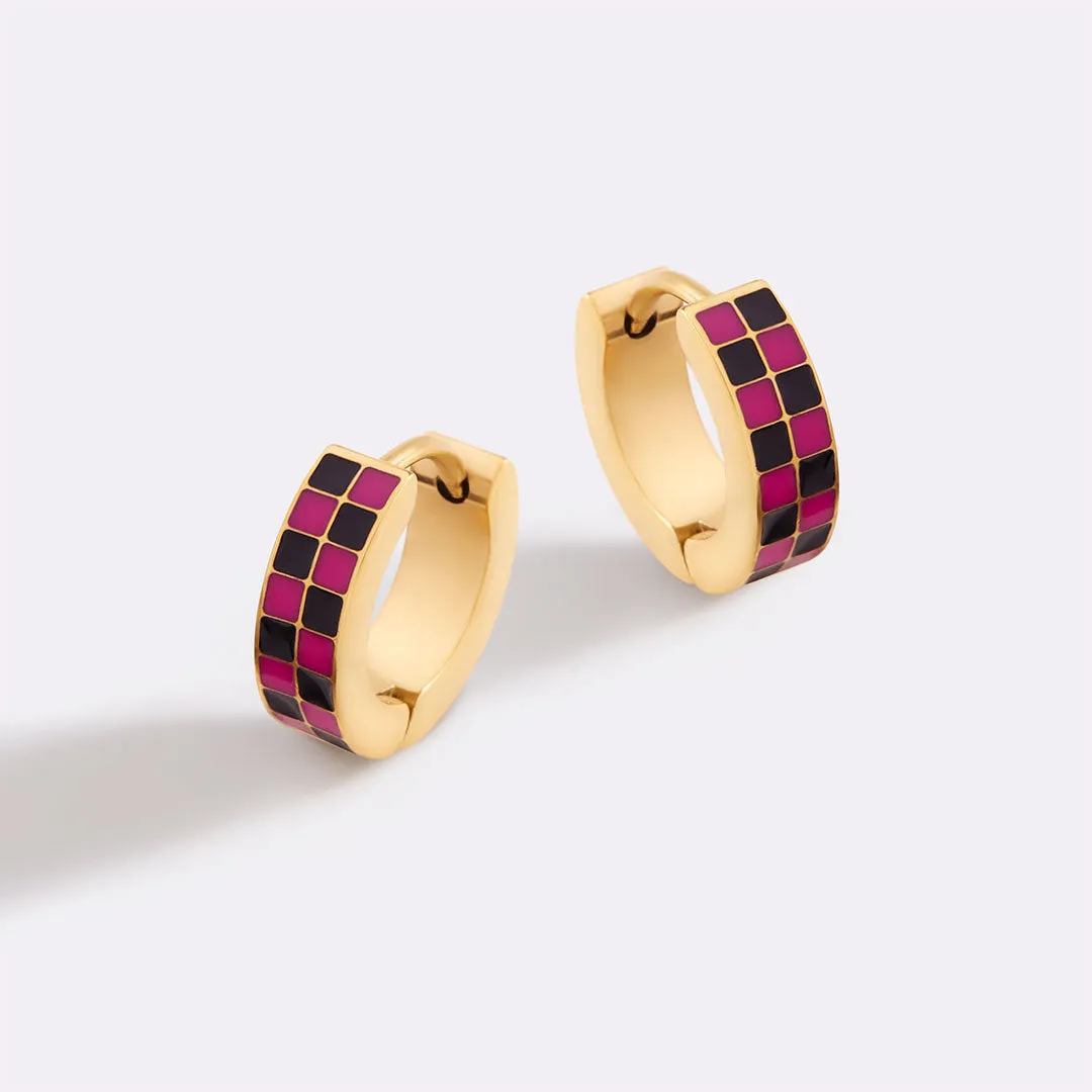 Checkered Hoop Earrings sold by Mint & Lilly product image thumbnail 2