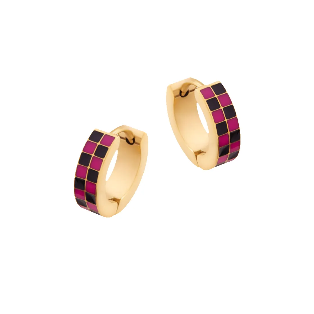 Checkered Hoop Earrings sold by Mint & Lilly