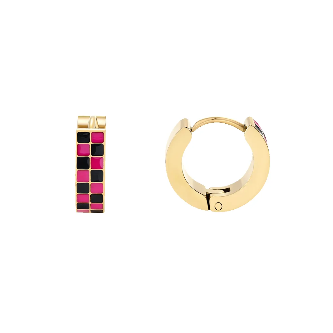 Checkered Hoop Earrings sold by Mint & Lilly product image thumbnail 3