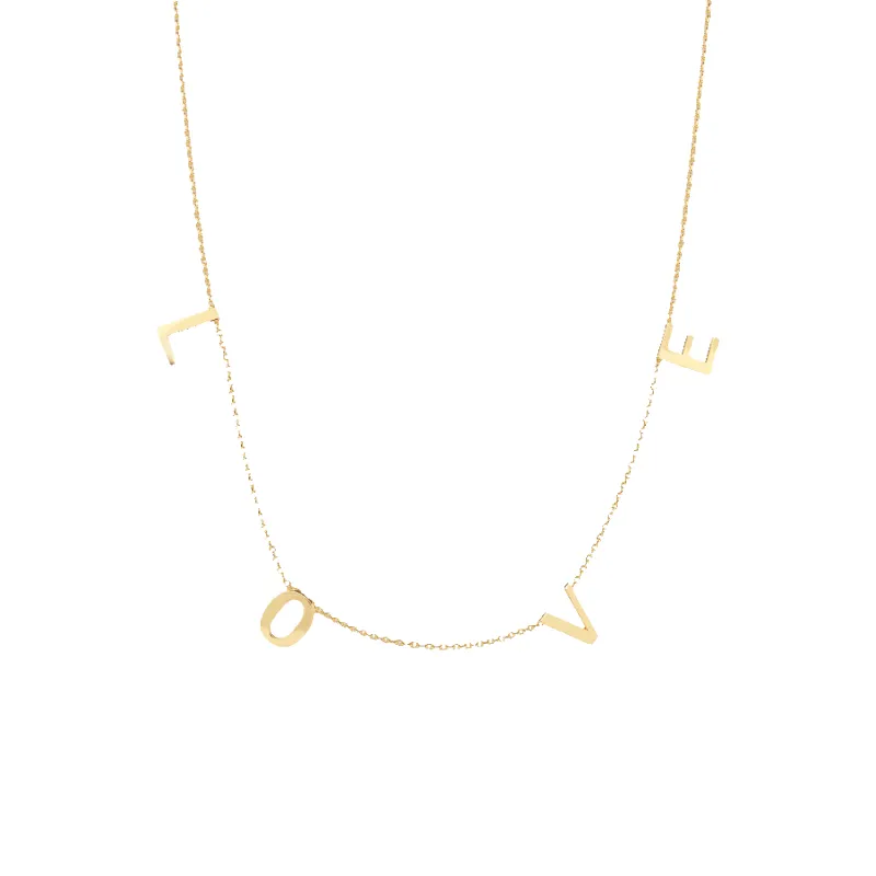 The LOVE Letter Necklace made by Mint & Lilly