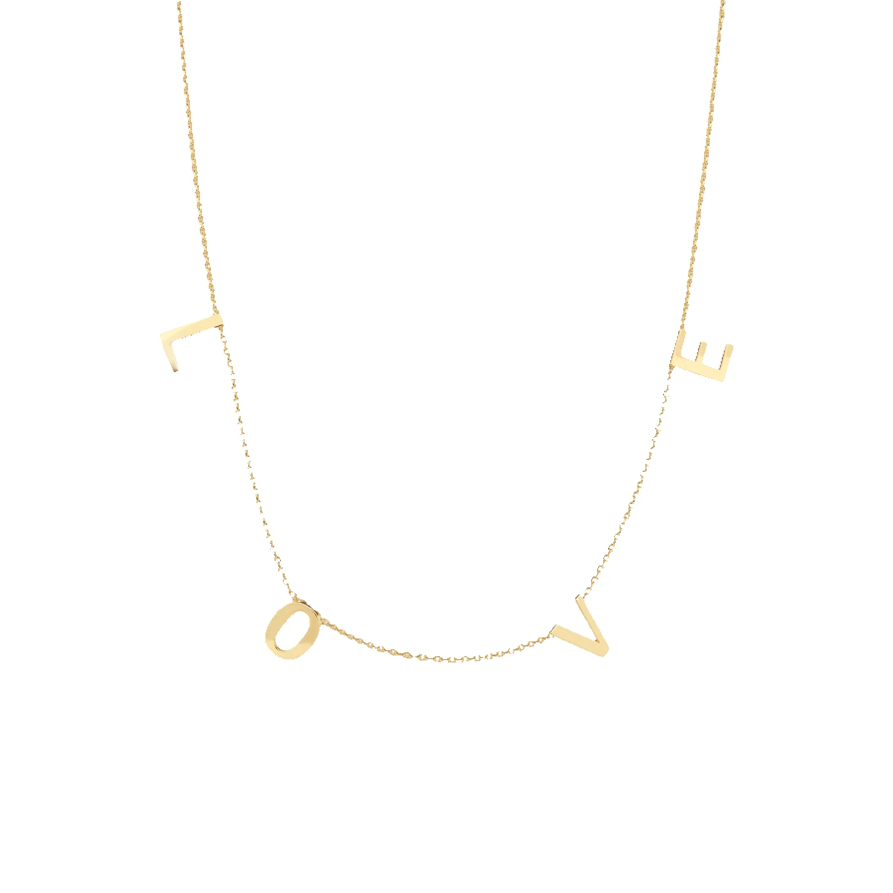 The LOVE Letter Necklace sold by Mint & Lilly