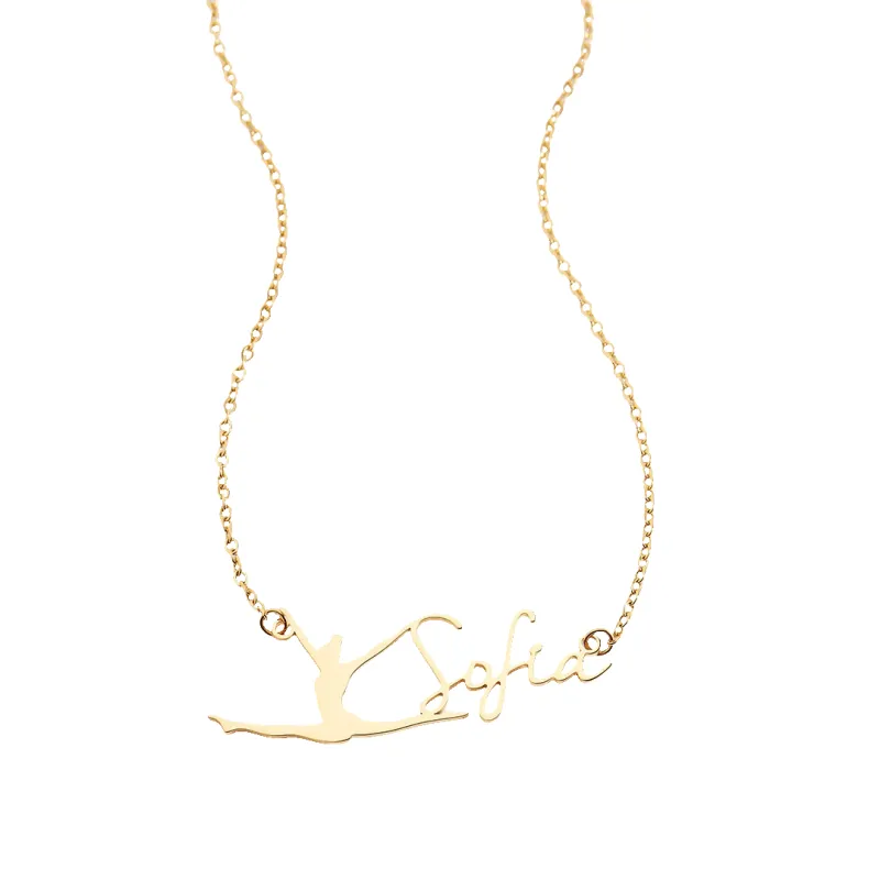 Custom Gymnast Name Pendant made by Mint & Lilly