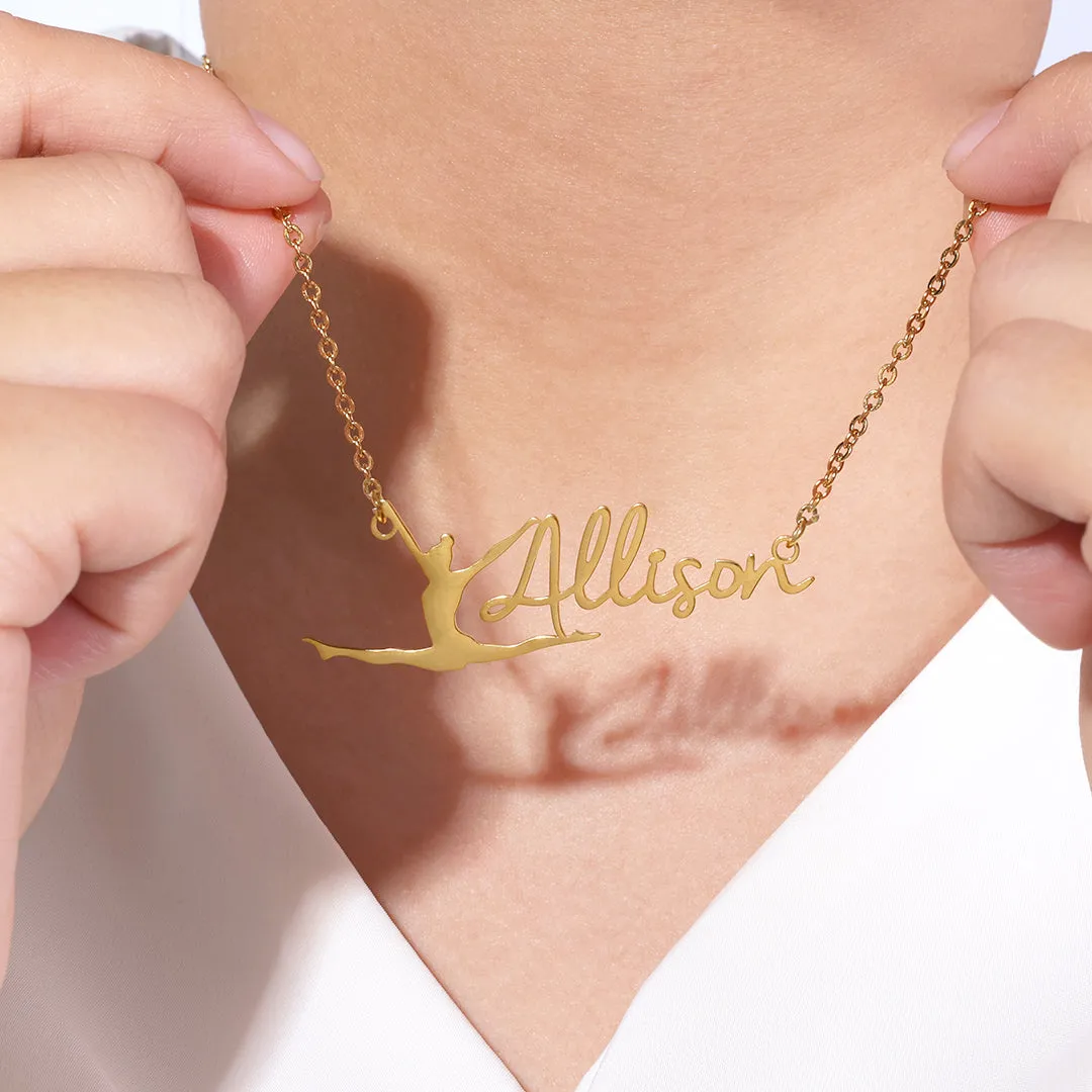 Custom Gymnast Name Pendant sold by Mint & Lilly product image thumbnail 3