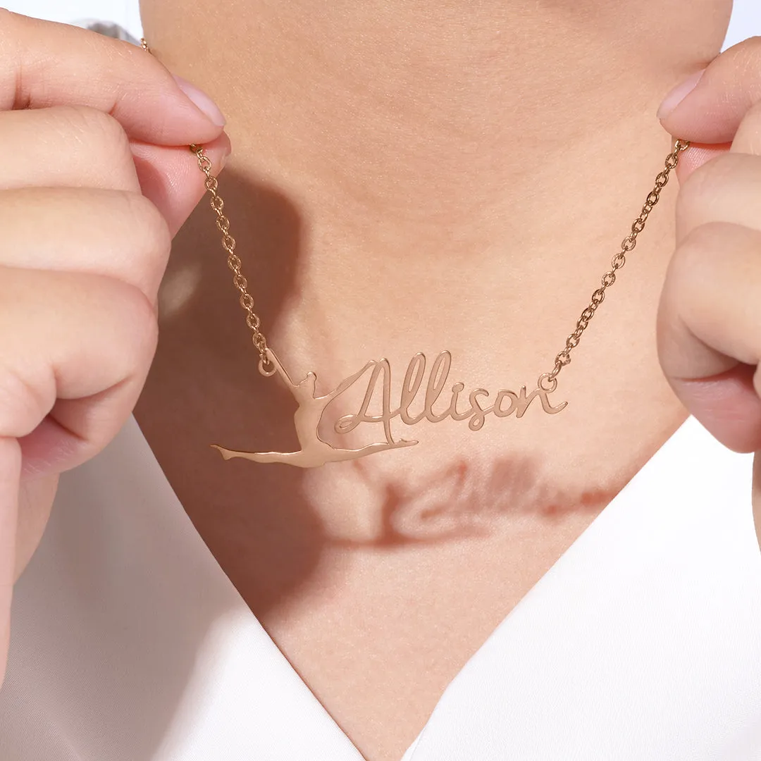 Custom Gymnast Name Pendant sold by Mint & Lilly product image thumbnail 4