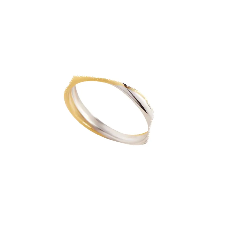 Mixed Metal Crossover Ring made by Mint & Lilly