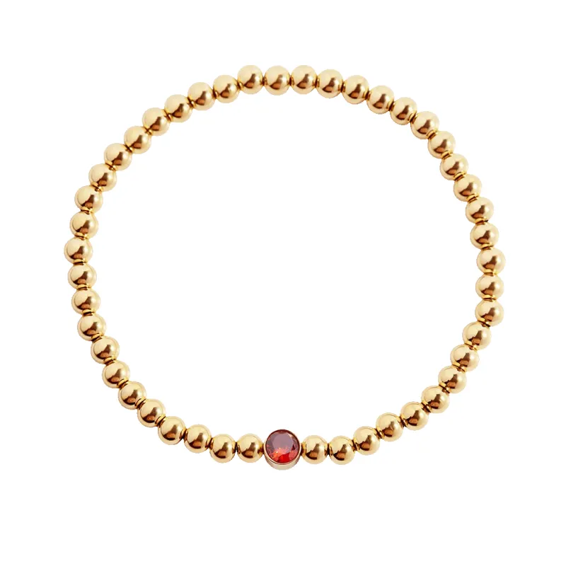 Gold Beaded Bubble Birthstone Bracelet sold by Mint & Lilly