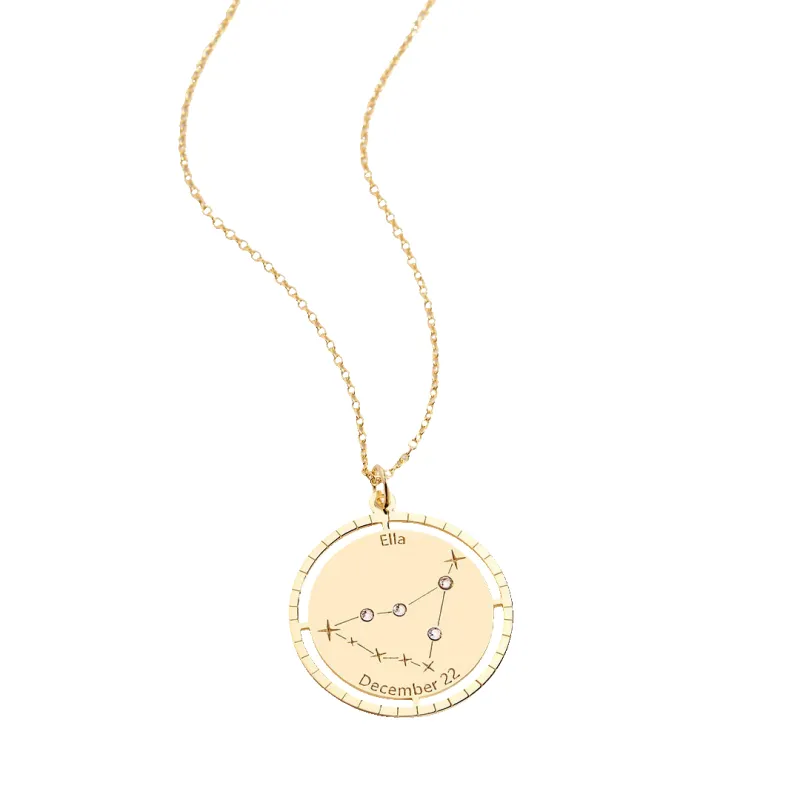 Personalized Constellation Pendant Necklace sold by Mint & Lilly