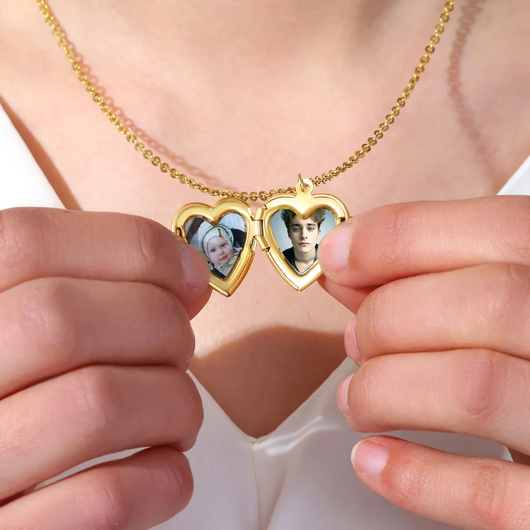 Personalized Heart Locket Necklace sold by Mint & Lilly product image thumbnail 3