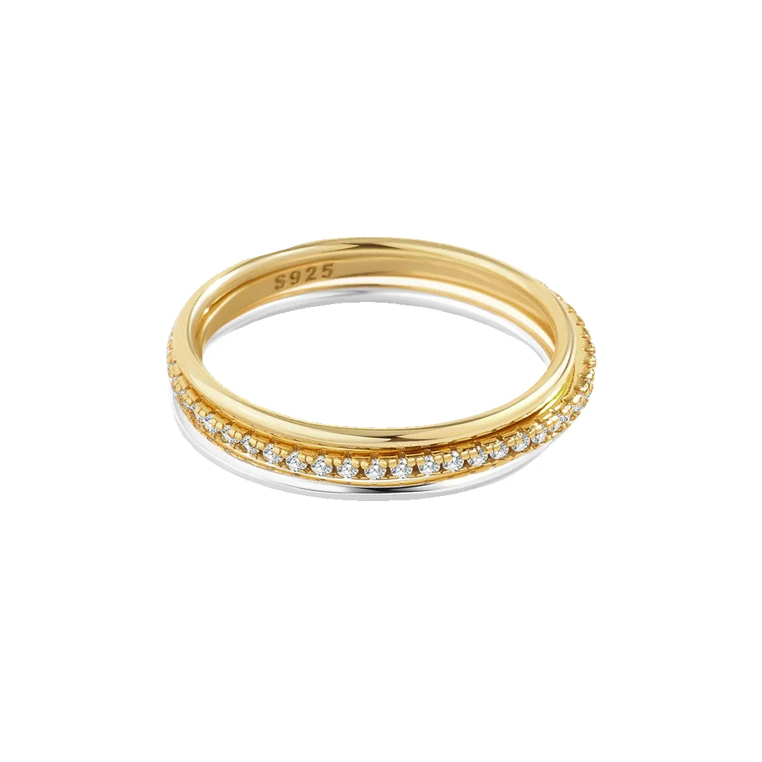 Gold and Silver Stacking Ring Set sold by Mint & Lilly product image thumbnail 2
