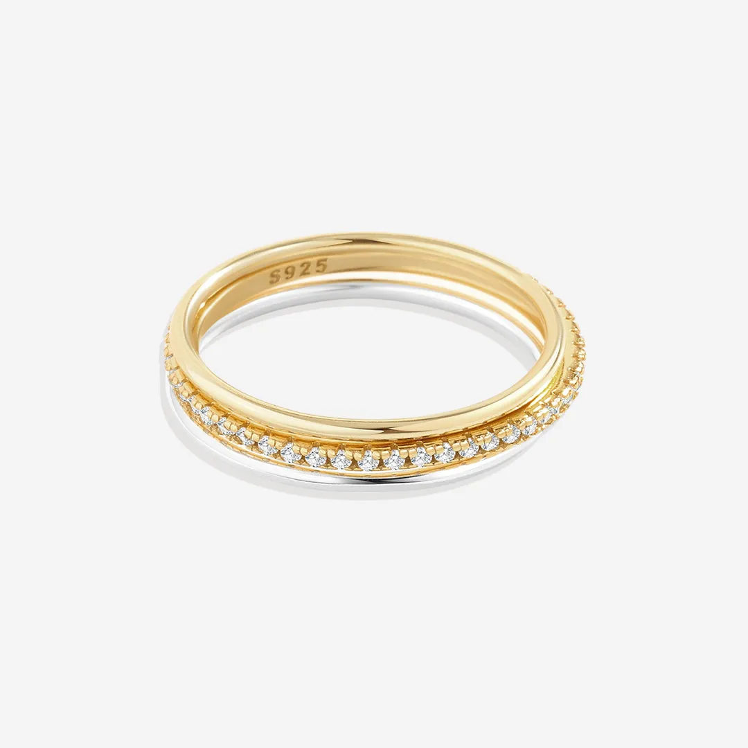 Gold and Silver Stacking Ring Set sold by Mint & Lilly product image thumbnail 4