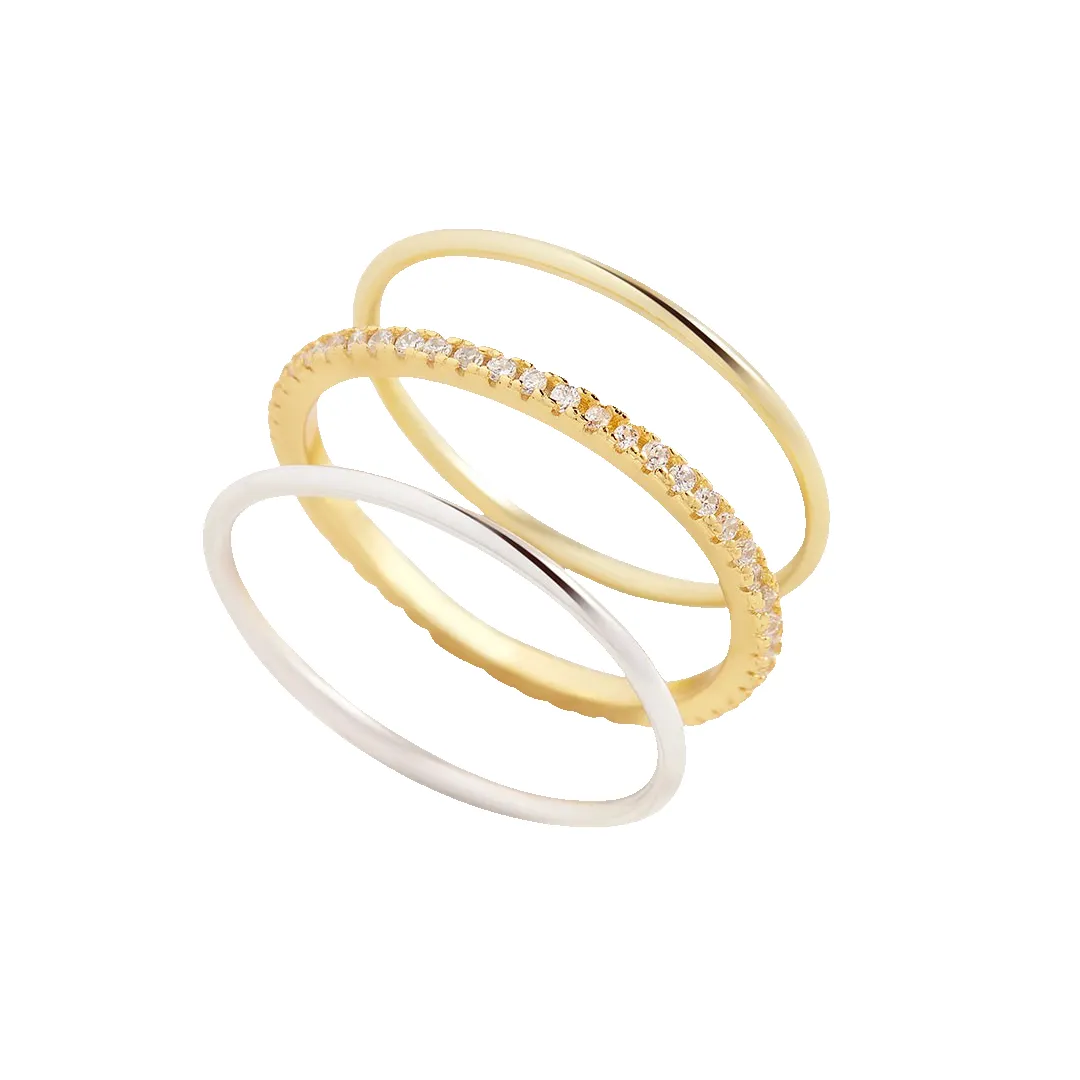 Gold and Silver Stacking Ring Set sold by Mint & Lilly