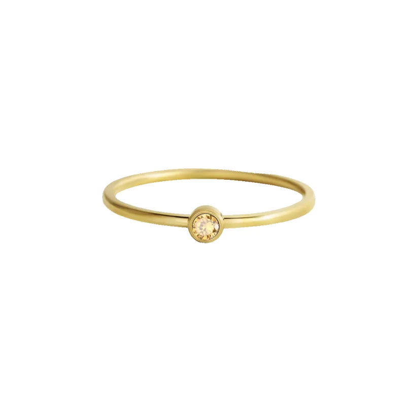 Minimalist Bezel-Set November Birthstone Stacking Band sold by Mint & Lilly