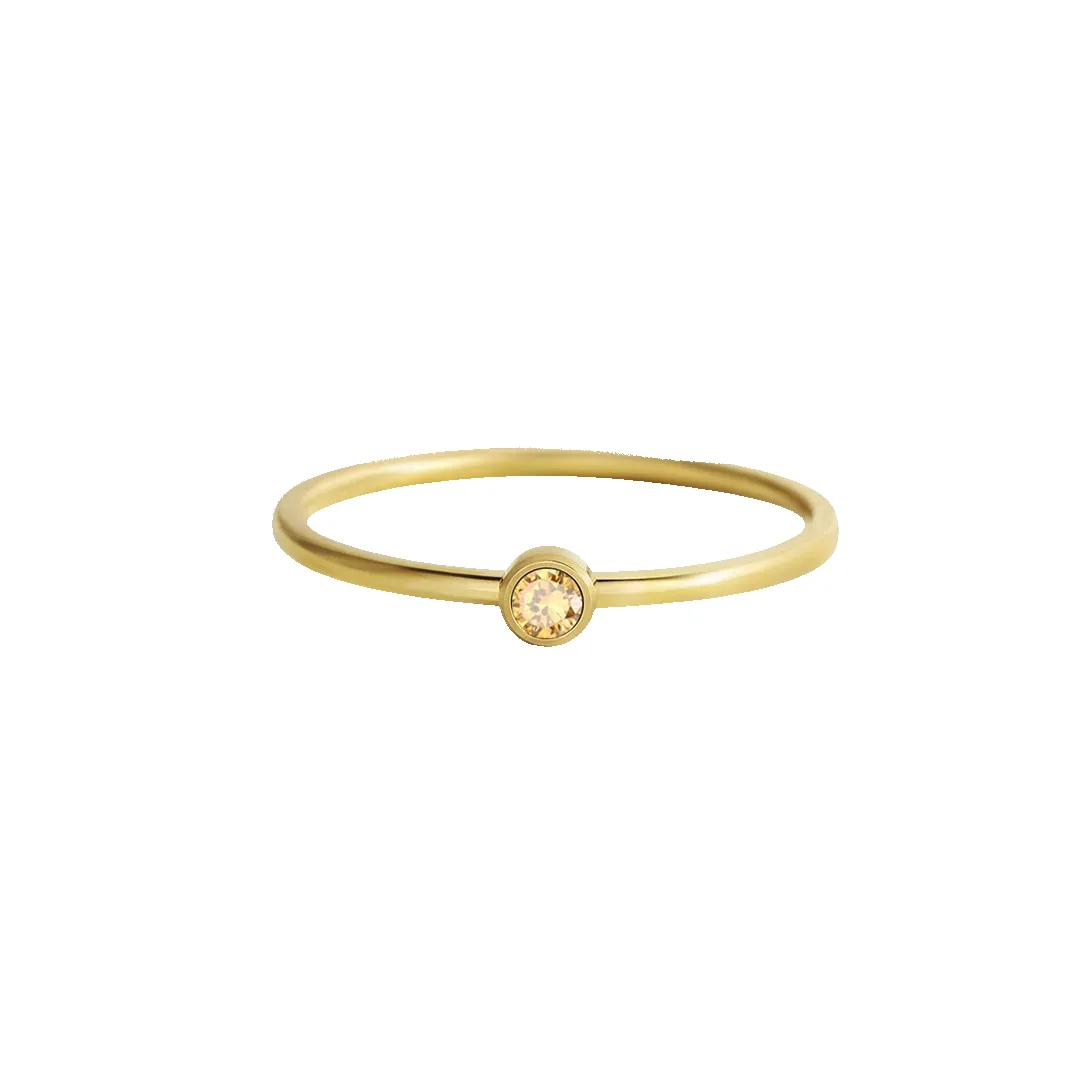 Minimalist Bezel-Set November Birthstone Stacking Band sold by Mint & Lilly