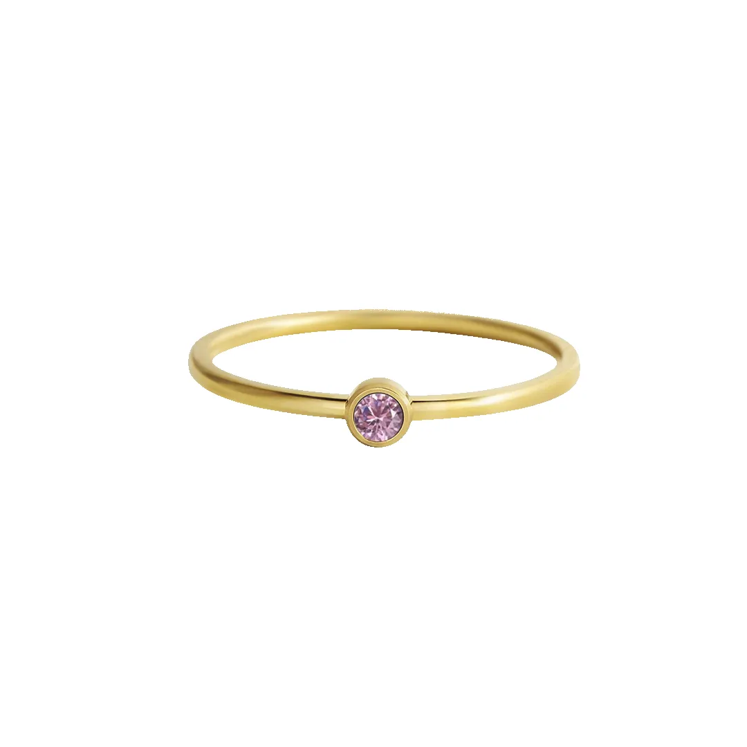 Minimalist Bezel-Set October Birthstone Stacking Band sold by Mint & Lilly