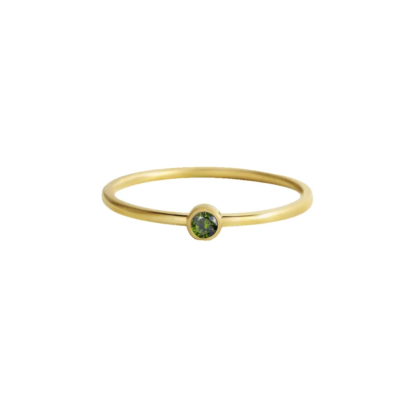 Minimalist Bezel-Set August Birthstone Stacking Band sold by Mint & Lilly