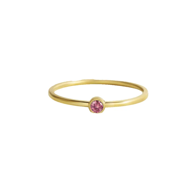 Minimalist Bezel-Set July Birthstone Stacking Band sold by Mint & Lilly