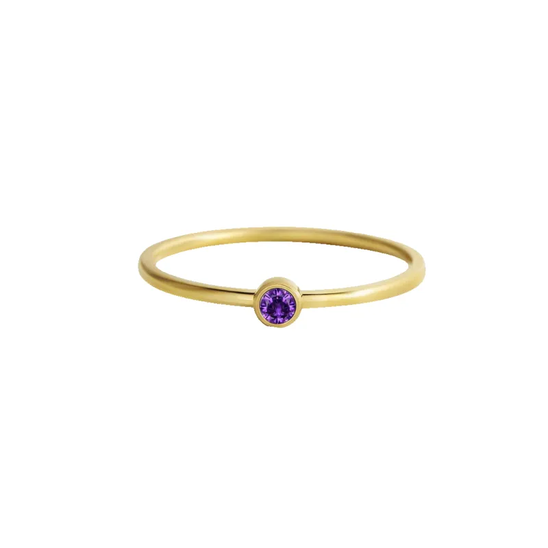 Minimalist Bezel-Set June Birthstone Stacking Band sold by Mint & Lilly