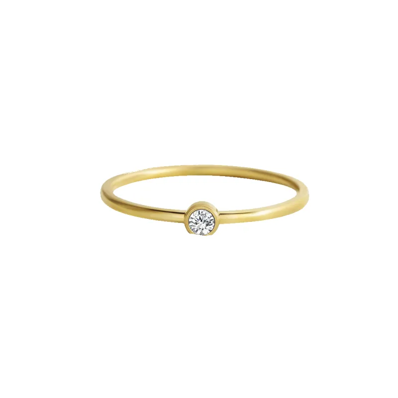 Minimalist Bezel-Set April Birthstone Stacking Band sold by Mint & Lilly