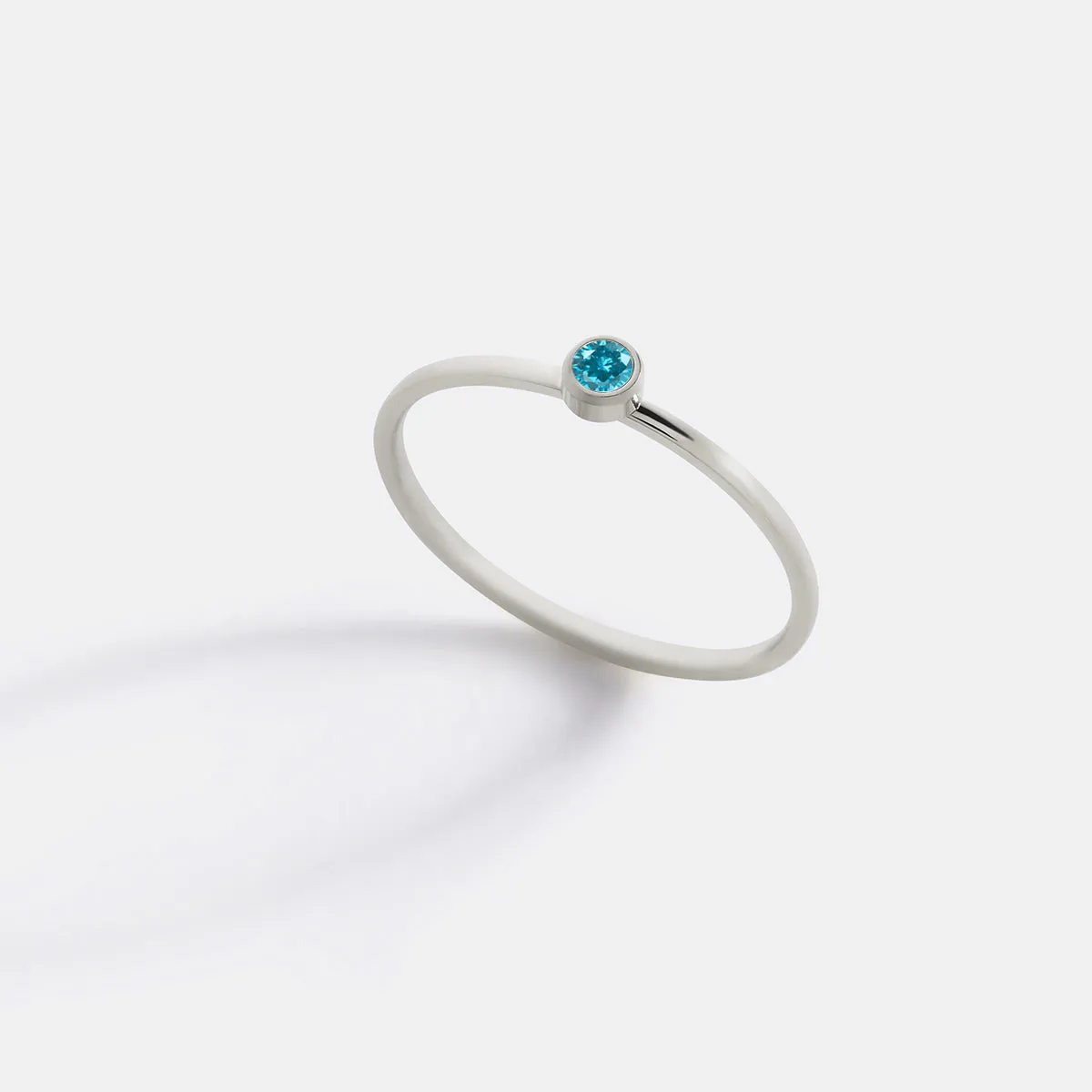 Minimalist Bezel-Set Birthstone Stacking Band sold by Mint & Lilly product image thumbnail 5