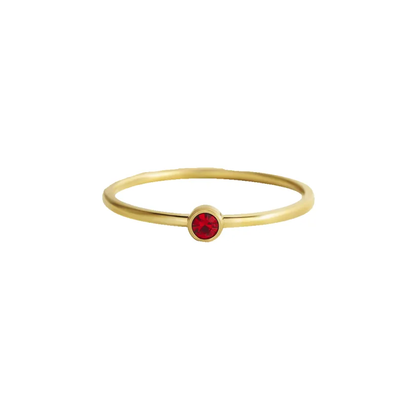 Minimalist Bezel-Set Birthstone Stacking Band sold by Mint & Lilly