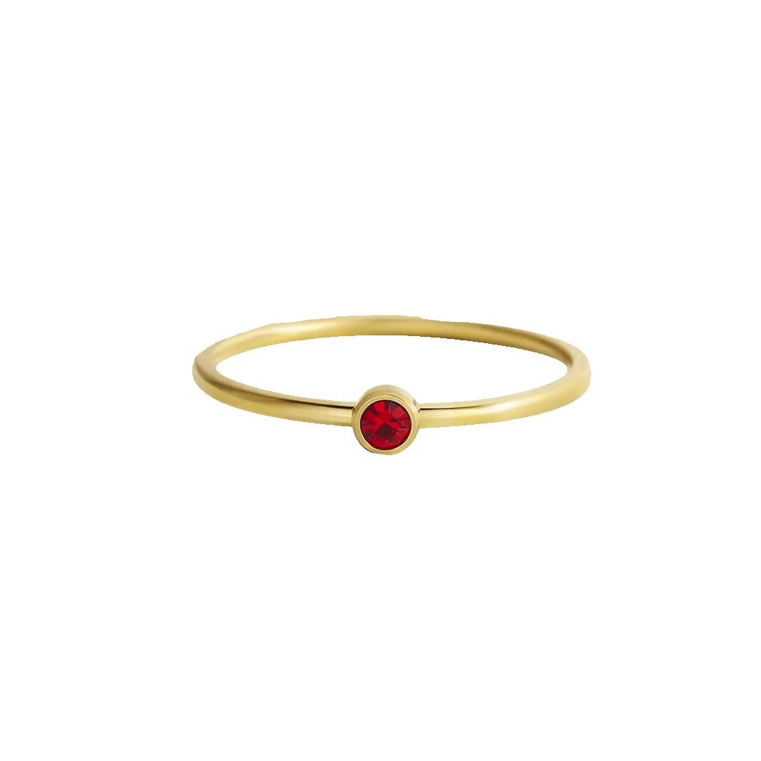 Minimalist Bezel-Set Birthstone Stacking Band sold by Mint & Lilly