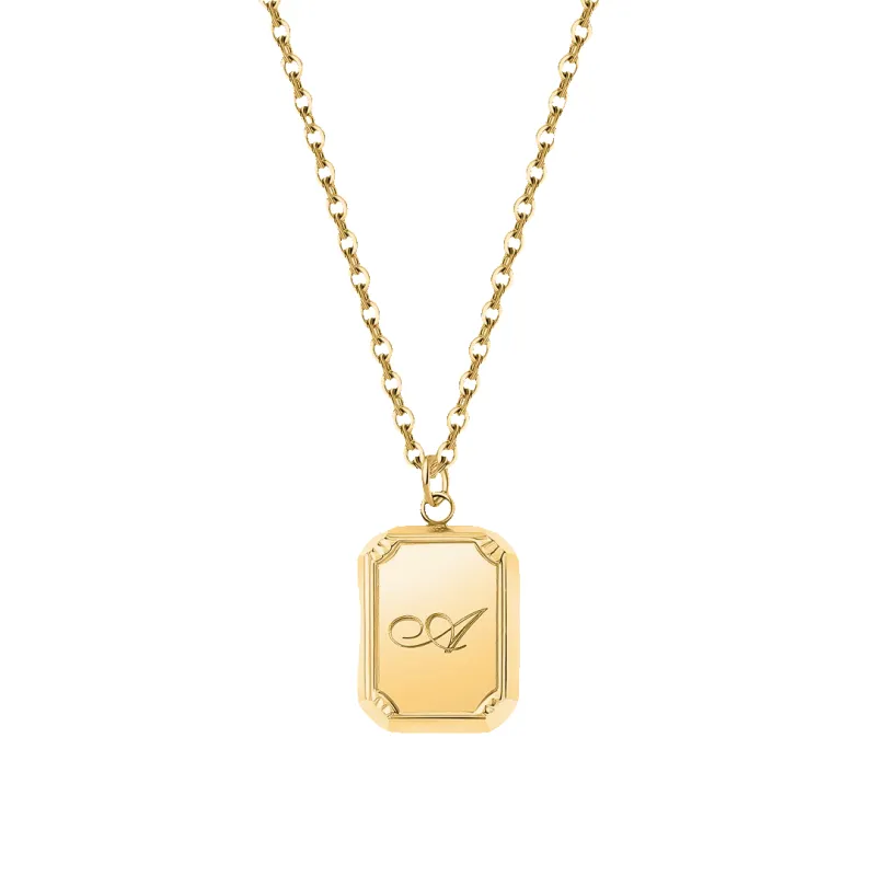 Gold Initial Pendant Necklace sold by Mint & Lilly