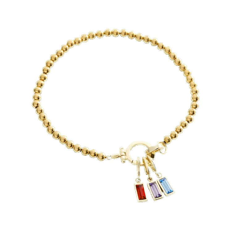 Mint Beaded Birthstone Charm Bracelet sold by Mint & Lilly