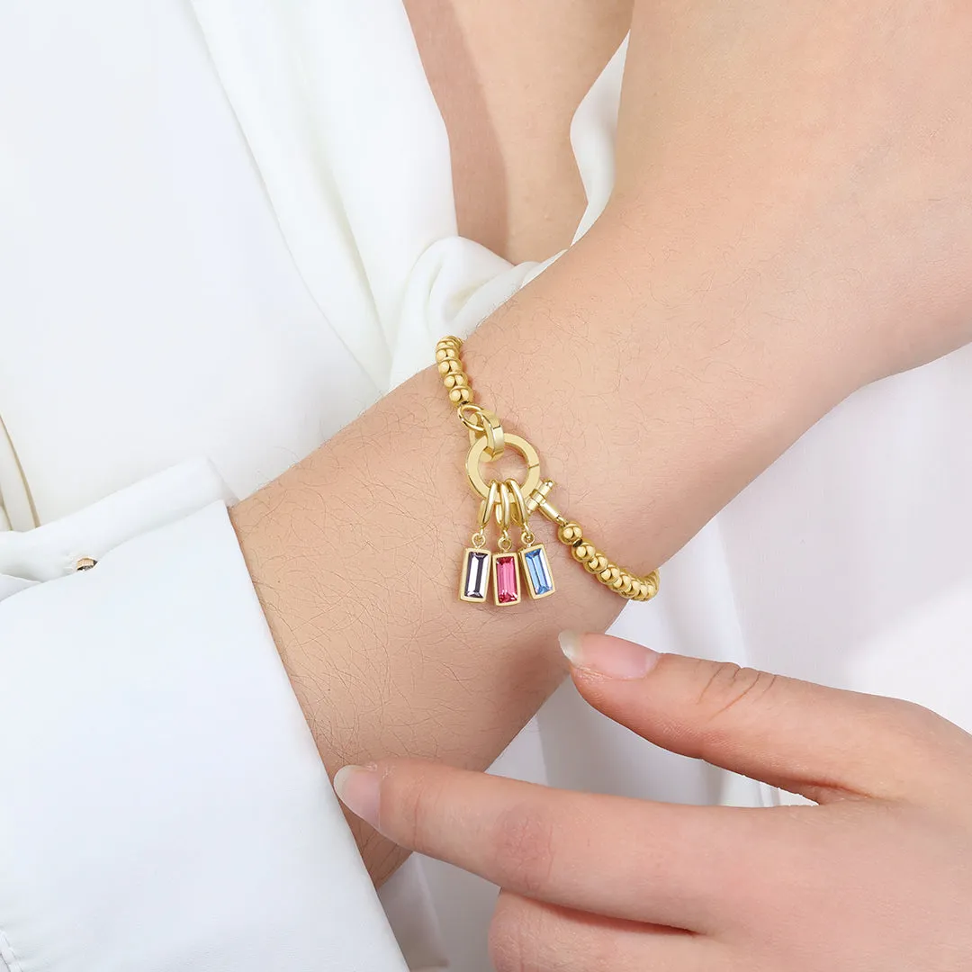 Mint Beaded Birthstone Charm Bracelet sold by Mint & Lilly product image thumbnail 4