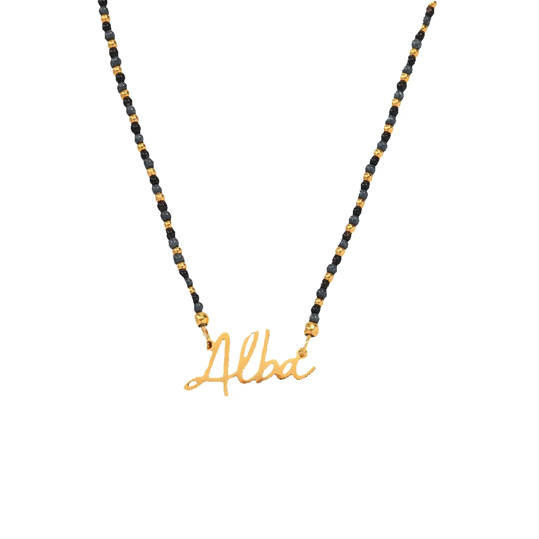 Onyx Beaded Fairy Name Necklace sold by Mint & Lilly product image thumbnail 3