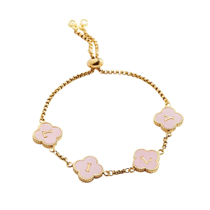 Colorful Clover Custom Name Bracelet made by Mint & Lilly