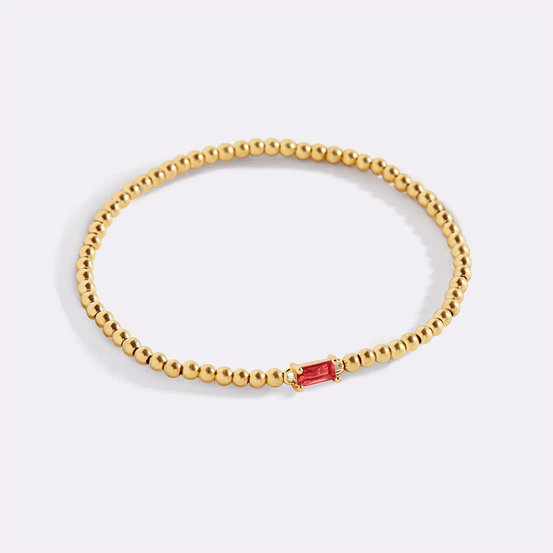 Gold Beaded Birthstone Bracelet sold by Mint & Lilly product image thumbnail 2