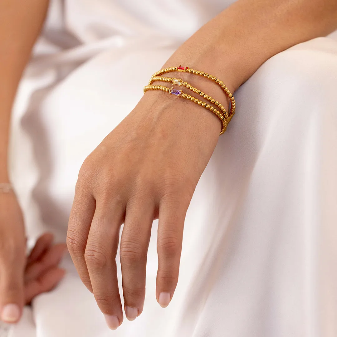 Gold Beaded Birthstone Bracelet sold by Mint & Lilly product image thumbnail 3