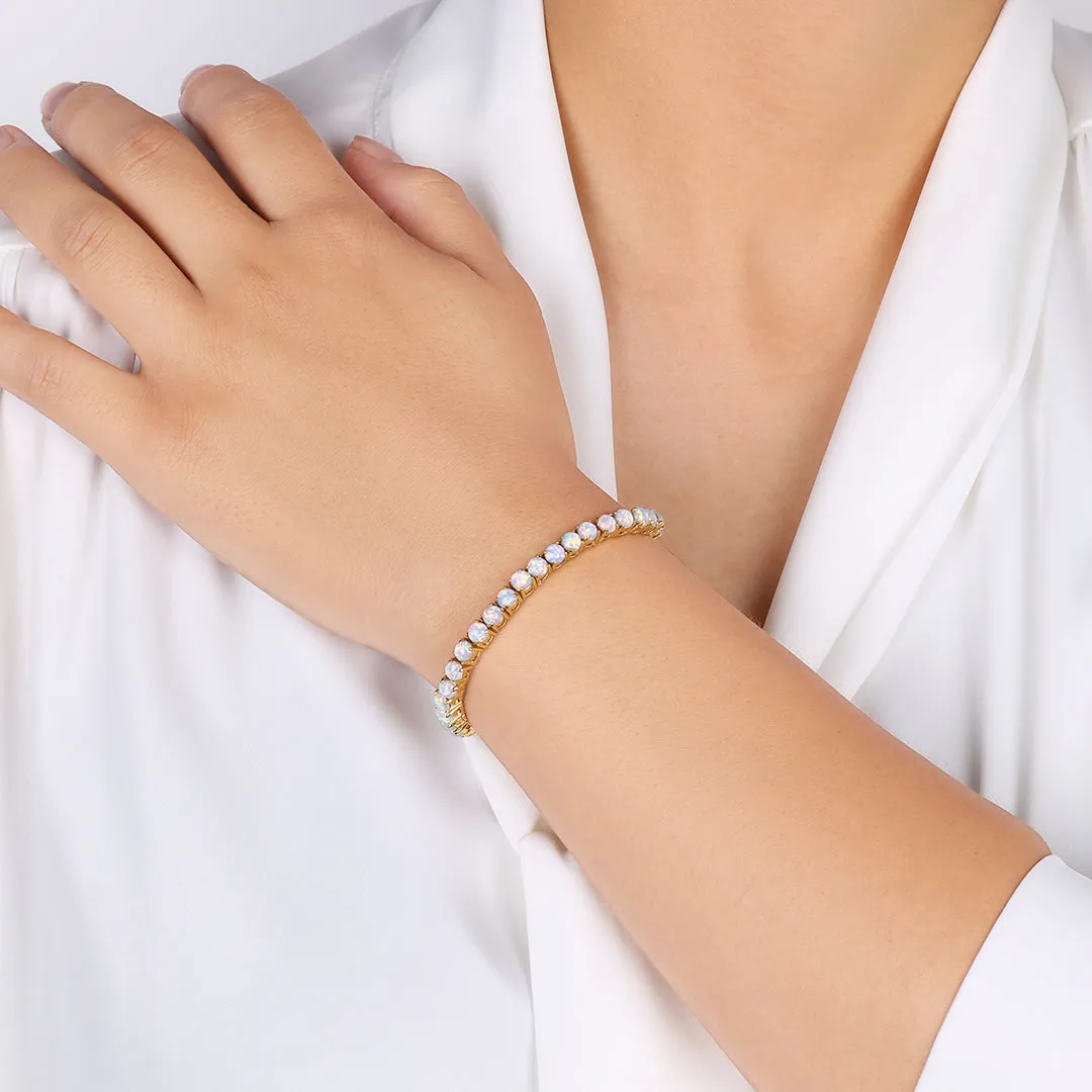 Blue Opal Tennis Bracelet sold by Mint & Lilly product image thumbnail 4