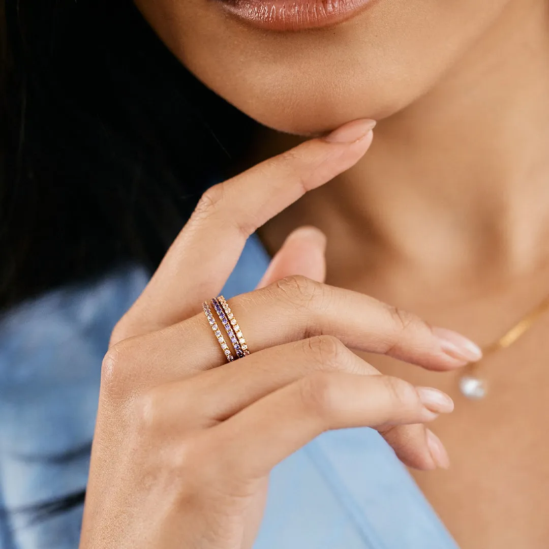 Febuary Birthstone Eternity Stacking Ring sold by Mint & Lilly product image thumbnail 2