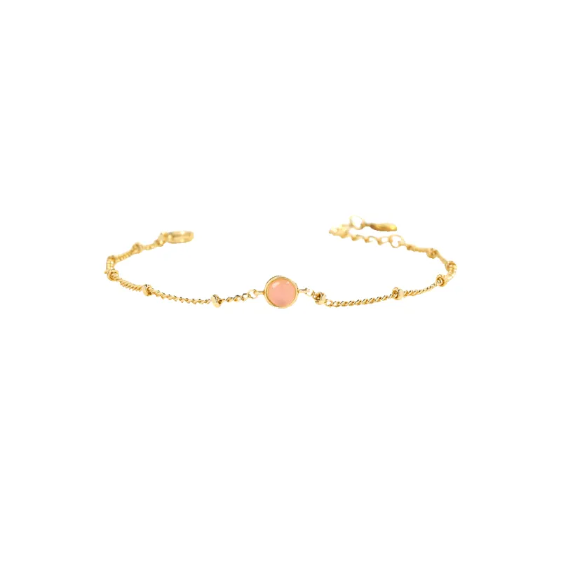 Rose Quartz Gemstone Bracelet made by Mint & Lilly