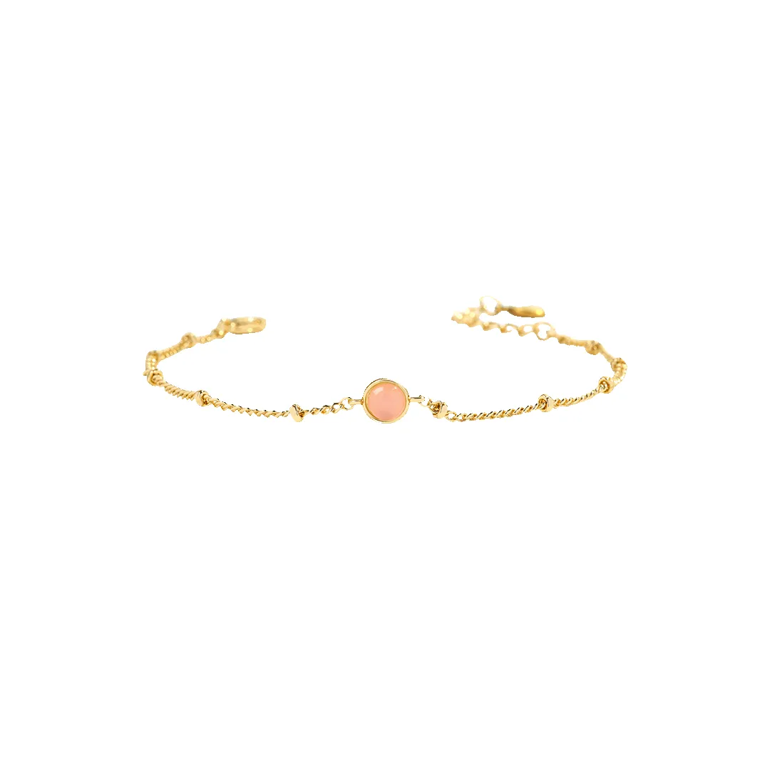 Rose Quartz Gemstone Bracelet sold by Mint & Lilly