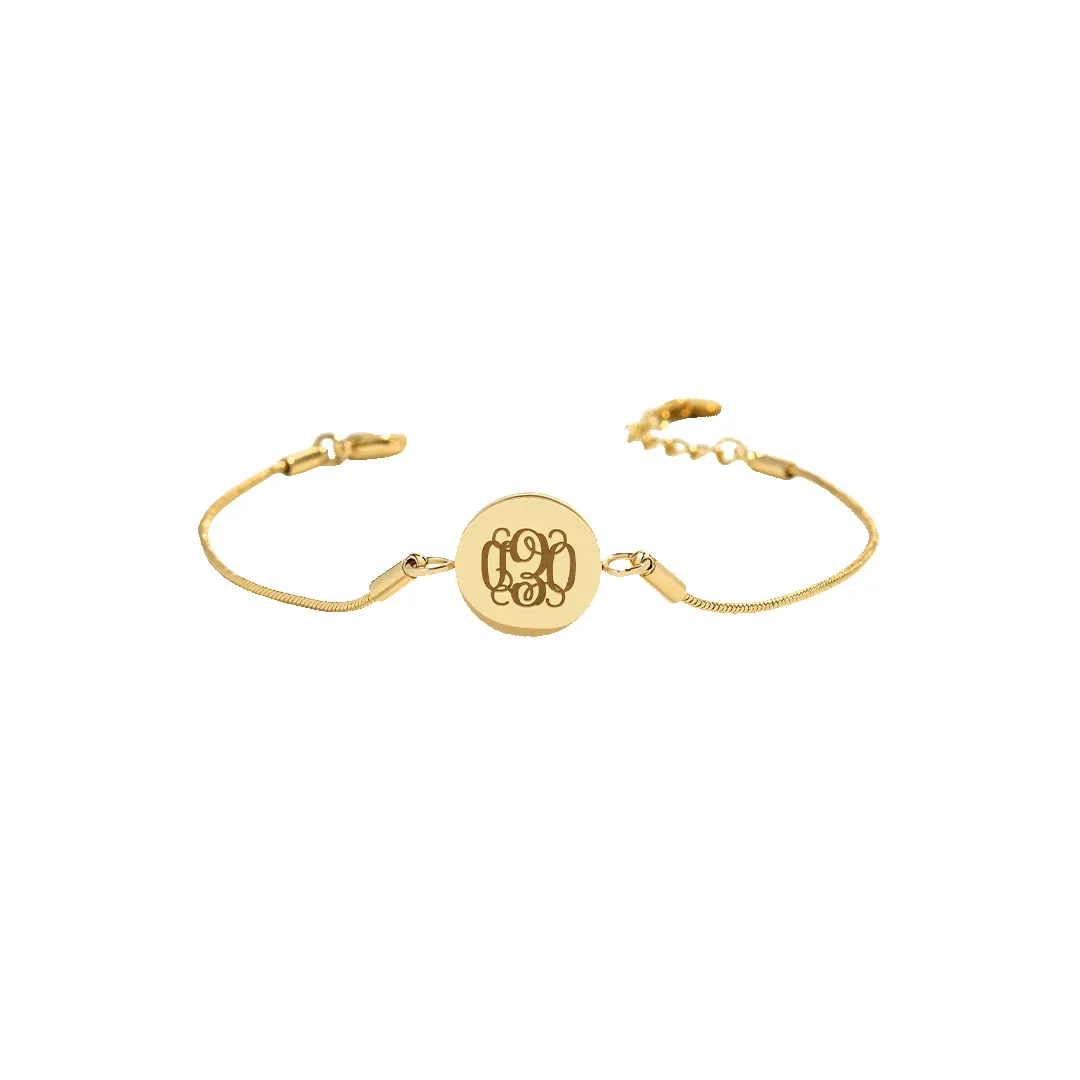 Monogram Initial Disc Bracelet sold by Mint & Lilly product image thumbnail 2